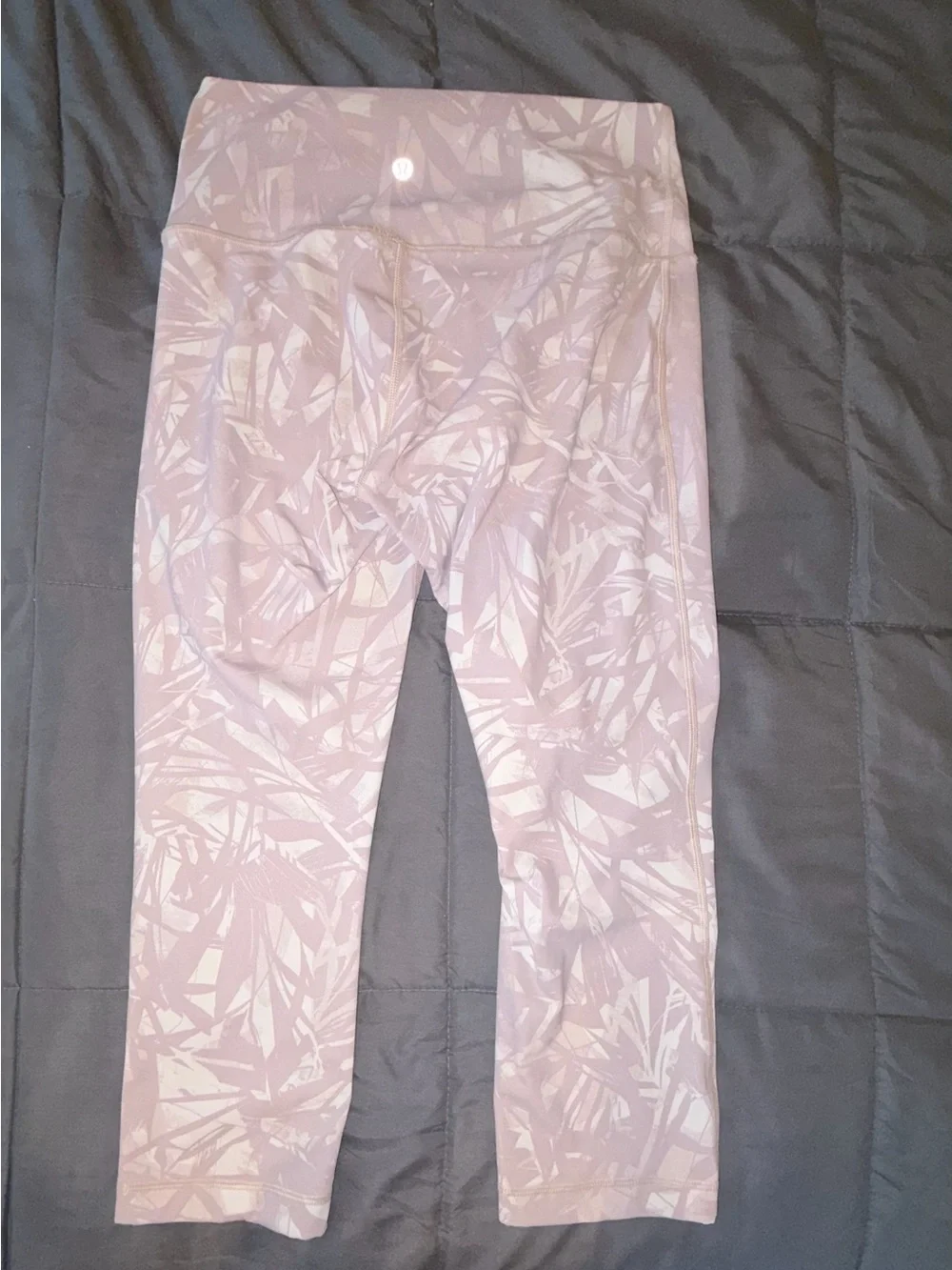 Lululemon Lavender Tropical Print High Rise Crop Leggings